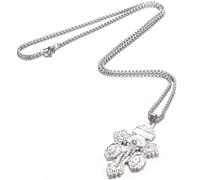 LiHan1028 Cross Necklace Faith Pendant Stainless Steel Chain Retro God Lords Prayer Religious Jewelry
