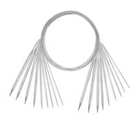 LIHAO Circular Knitting Needles Set Stainless Steel Circular Knitting Needles 80cm Long 9 Sizes 2.00-6.00mm Beginners Metal Knitting Needle with Magic Loop for Socks Sweaters Scarves Knitting