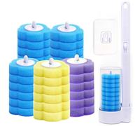LIHAO Disposable Toilet Brush with Holder and 30 PCS Cleaner Refills