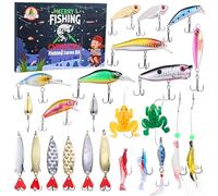 LIHAO Fishing Advent Calendar Christmas Countdown - 24 Days Fishing Lures Set for Fisher Men Teen Boys Adult - 2025 Xmas Surprise Gift
