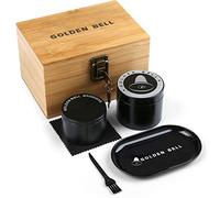 LIHAO Grinder 2.5 inch Spice Grinder 4 Layers Zinc Alloy Grinder with Storage Box and Wooden Box for Gift - Black