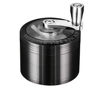 LIHAO Grinder 2 inch Hand Cranked Spice Grinders 4 Layers Zinc Alloy Grinder - Black