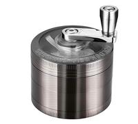 LIHAO Hand Crank Grinder, 2 Inch Zinc Alloy Spice Grinder, 4 Piece Manual Crusher with Fine Filter for Kitchen (Nickle Black)