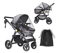 LIHAO Mosquito Net, Universal Pram Net for Stroller Travel Cot Buggy Carrycot Bed Crib Cart Breathable Mesh Insect Flying Bug Protection Cover, Black