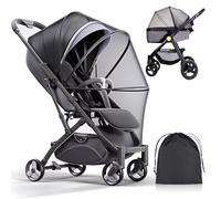 LIHAO Mosquito Net Universal Stroller Bag Pram Net with Elastic Support & Double Zipper for Stroller Pram Fly Insect Bug Net Protection Cover(Black)
