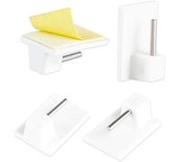 LIHAO Set of 20 Net Curtain Hook Self Adhesive Hooks Plastic Sticky Hooks for Net Curtain Rods - 2.8 x 1.9 x 1.1 cm - White