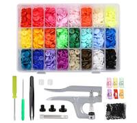 LIHAO Snap Pliers + 375 Set T5 Plastic Buttons Fastener + 12pcs Sewing Clips