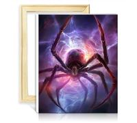 LiHEQING Canvas Drawing Paintwork Kit Galaxies Spiders Paint by Number Adults Beginner Art Paint by Numbers Kits with Frame(30x40cm)
