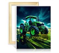 LiHEQING Digital Painting Kits Farming Tractor DIY Paint by Number Adults Beginner Painting Art Crafts DIY Frame(40x50cm)