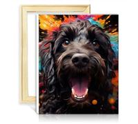 LiHEQING Oil Painting by Numbers Kits Cockapoo Painting Adults with Brushes and Acrylic Creative Style Arts Crafts No Frame(40x50cm)