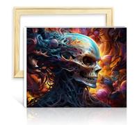 LiHEQING Oil Painting by Numbers Kits Evil Hell Demon Oil Painting DIY Watercolor Creative Style Arts Crafts No Frame(40x50cm)
