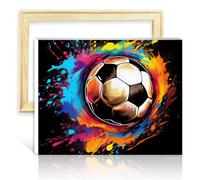 LiHEQING Oil Painting Football Sports Painting Adults with Brushes and Acrylic Pigment on Canvas Arts Crafts for Home Decor with Frame(30x40cm)
