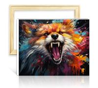 LiHEQING On Canvas Painting by Numbers Graffiti Fox Adults Beginner Kits Home Home Decor Art Picture for Home Decor No Frame(40x50cm)