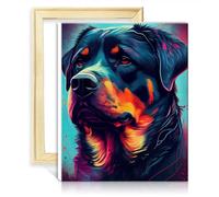LiHEQING on Canvas Wall Art Paint by Numbers Rottweiler on Canvas Painting Adults Creative Style Arts Crafts No Frame(40x50cm)