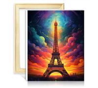 LiHEQING Paint by Number France Eiffel Tower DIY Oil Paint by Number On Canvas Art Paint by Number for Adults No Frame(30x40cm)