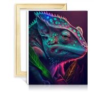 LiHEQING Paint by Number Paintting Neon Chameleon Paint by Number Adult Paint by Number Kits Number Painting Art No Frame(30x40cm)