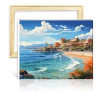 LiHEQING Paint by Numbers Brushes Kits Color Muro Beach Spain Paint by Numbers Kit Adults for Home Wall Decor No Frame(30x40cm)