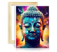 LiHEQING Paint by Numbers Buddha Starry Sky DIY Paint by Number with Brushes and Acrylic Pigment on Canvas Art Oil Painting No Frame(40x50cm)