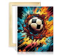 LiHEQING Paint by Numbers Kits Drawing Football DIY Paint by Number Adults Beginner Art Paint by Numbers Kits with Frame(30x40cm)