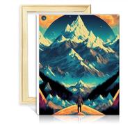 LiHEQING Paint by Numbers Mountain Adventure Paint by Numbers Adults with 3 Brushes & Acrylic Paints Painting Art Crafts DIY Frame(40x50cm)