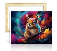 LiHEQING Paint by Numbers Phantom Squirrel DIY Paint by Number Acrylic Number with Paintbrushes Number Painting Wall Art with Frame(40x50cm)