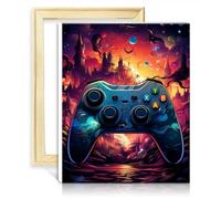 LiHEQING Paintting Starry Night Gamepad DIY Paint by Numbers Adults Beginner Creative Artwork for Home Decor NO Frame(50x65cm)