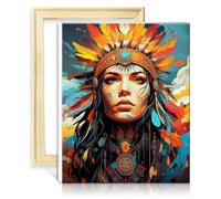 LiHEQING Paintwork Kit for Wall Decor Native American Womans Paint by Number Adult Paint by Number Kits Wall Decor Gifts No Frame(30x40cm)