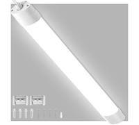 Lihgu 40W LED Batten Light, 6500K, 4800lm, 4FT Linkable for Garage | Linkable Waterproof, 180° Beam, 120cm Cord,50,000h - Energy-Saving LED Batten Light for Garage, Shed, Loft, Office & Workshop