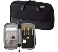 Lihit Lab Compact Pen Case (Pencil Case), Water & Stain Repellent,3.5" x 6.5'', Black (A7687-24)