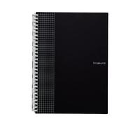 Lihit Lab N1674-24 Open Ring Notebook, Twist Notebook, Semi B5, 29 Holes, Light Color, Graph Ruled, Leaf, Black