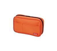 Lihit Lab Pen Holder with Double Zipper, Orange, Standard: 7.9 x 2.0 x 4.7