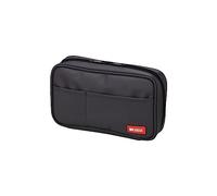 LIHITLAB Zipper Pen Case, 7.9 Ã- 2 Ã- 4.7 Inches, Black (A7551-24)