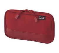 LIHITLAB Compact Pen Case (Pencil Case), Water & Stain Repellent,3.5" x 6.5'', Red (A7687-3)