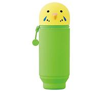 LIHITLAB Kawaii Japanese Bird Large Stand Up Pencil Case for School Office College, Cute School Supplies, Animal Pen Holder Pencil Pouch Holder Girls, Artist Pencil Case, Parrot (A7714-9)