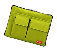 LIHITLAB Laptop Sleeve with Storage Pockets (Bag-in-Bag), 7.1 x 9.8 Inches, Yellow Green