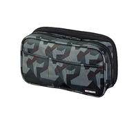 LIHITLAB Large Capacity Double Zipper Pencil Case For School Office College, Big Capacity 6 Compartments Pencil Bag Holder Adults Teen Boys Girls, Travel Cosmetics Storage, Green Camo (A7555-131)