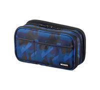 LIHITLAB Large Capacity Triple Zipper Pencil Case For School Office College, Big Capacity 8 Compartments Pencil Bag Holder Adults Teen Boys Girls, Travel Cosmetics Storage, Navy Camo (A7556-132)