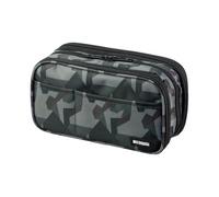 LIHITLAB Large Capacity Triple Zipper Pencil Case For School Office College, Big Capacity 8 Compartments Pencil Bag Holder Adults Teen Boys Girls, Travel Cosmetics Storage, Green Camo (A7556-131)