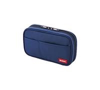 LIHITLAB Large Capacity Zipper Pencil Case for School Office College, Big Capacity 4 Compartments Pencil Bag Holder Adults Teen Boys Girls, Travel Cosmetics Storage, Indigo (A7551-11N)
