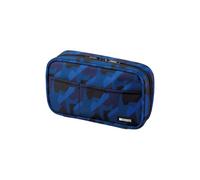 LIHITLAB Large Capacity Zipper Pencil Case For School Office College, Big Capacity 4 Compartments Pencil Bag Holder Adults Teen Boys Girls, Travel Cosmetics Storage, Navy Camo (A7551-132)