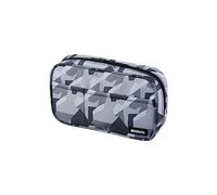 LIHITLAB Large Capacity Zipper Pencil Case For School Office College, Big Capacity 4 Compartments Pencil Bag Holder Adults Teen Boys Girls, Travel Cosmetics Storage, Ice Gray Camo (A7551-135)
