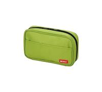 LIHITLAB Large Capacity Zipper Pencil Case For School Office College, Big Capacity 4 Compartments Pencil Bag Holder Adults Teen Boys Girls, Travel Cosmetics Storage, Yellow Green (A7551-6)