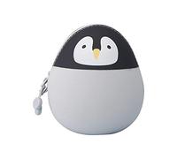 LIHITLAB PuniLabo Mini Zipper Pouch, Egg-Shaped, 2.2" x 2.4", Penguin (A7782-10)