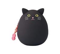 LIHITLAB PuniLabo Mini Zipper Pouch, Egg-Shaped, Black Cat (A7782-3), Medium: 2.2 Ã- 2.4 inches