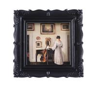 LIHOLO Small Vintage Picture Frames 4x4 Ornate Black Square Antique Picture Frames for Tabletop and Wall Mount Decorative Gallery Wall Decor Retro Home Decor