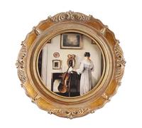 LIHOLO Small Vintage Picture Frames 4x4 Ornate Bronze Round Antique Picture Frames for Tabletop and Wall Mount Decorative Gallery Wall Decor Retro Home Decor
