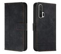 Lihondar Compatible with Huawei Honor 20 Pro Case, PU Leather Folio Wallet Flip Cover with Card Holder Magnetic Closure Kickstand [TPU Shockproof] Phone Case Cover for Huawei Honor 20 Pro (Black)