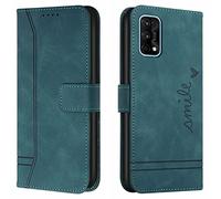 Lihondar Compatible with OPPO Realme 7 Pro Case, PU Leather Folio Wallet Protective Flip Cover with Card Holder Magnetic Closure Kickstand Phone Case Cover for OPPO Realme 7 Pro (Green)