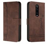 Lihondar Compatible with Xiaomi Redmi K20/K20 Pro/Mi 9T/Mi 9T Pro Case, PU Leather Folio Wallet Protective Flip Cover with Card Holder Magnetic Closure Kickstand [TPU Shockproof] Case Cover (Brown)