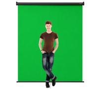 LIHONG 59.8 x 86.6in Retractable Green Screen,Chroma Key Panel Pull Down Auto-Locking,Collapsible Backdrop Background for YouTube,TikTok,Streaming,Video Conferencing,Photographic Studio